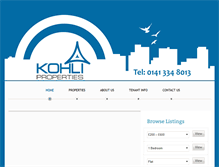 Tablet Screenshot of kohli-properties.com